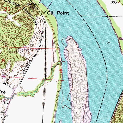 Topographic Map of Owl Creek, MO