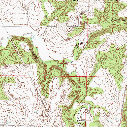 Topographic Map of Owl Creek, MO