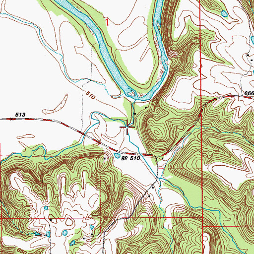 Topographic Map of Owl Creek, MO