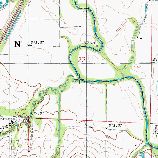 Topographic Map of Owl Creek, MO