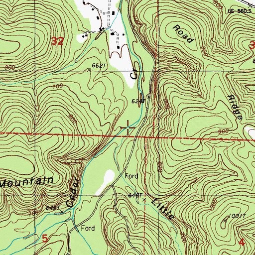 Topographic Map of Little Flat Branch, AR