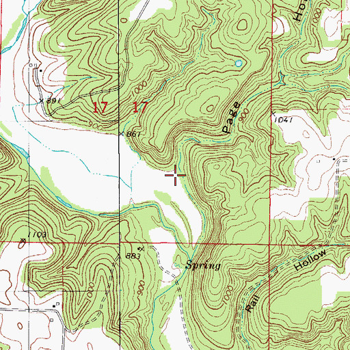 Topographic Map of Page Hollow, MO