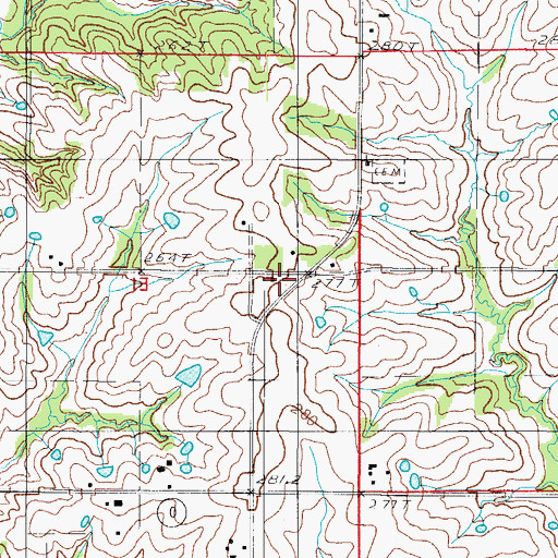 Topographic Map of Paint Lick Church, MO