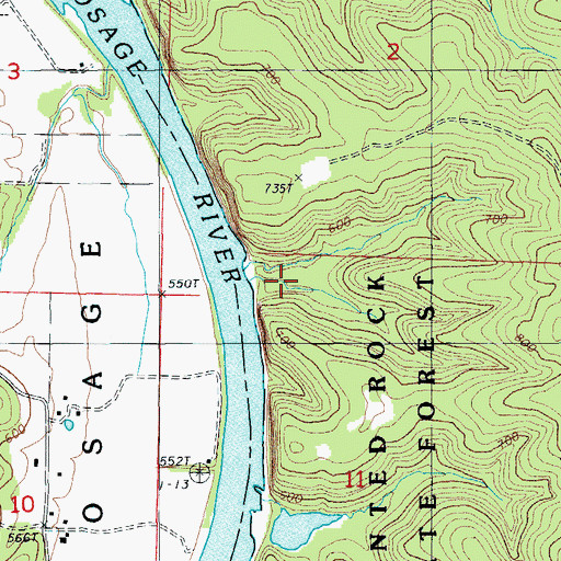 Topographic Map of Painted Rock Lodge (historical), MO