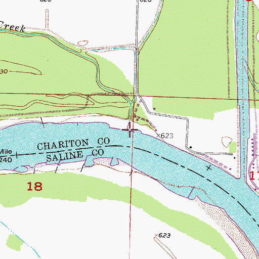 Topographic Map of Palmer Creek, MO