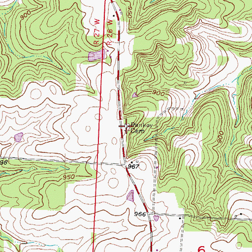 Topographic Map of Pankey Cemetery, MO