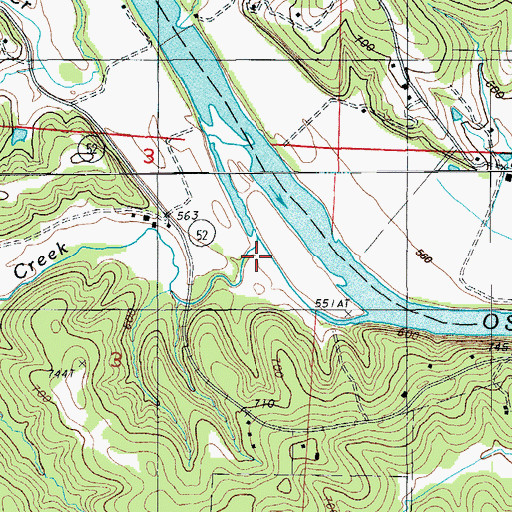 Topographic Map of Panther Creek, MO