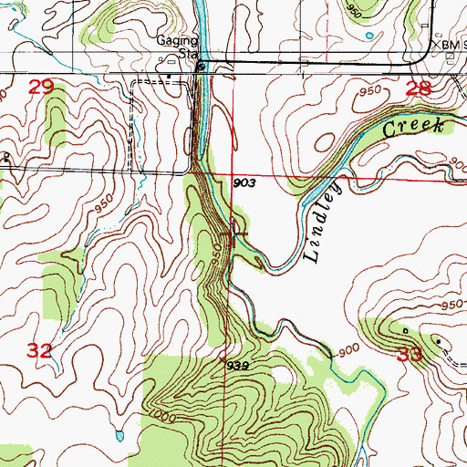 Topographic Map of Panther Creek, MO