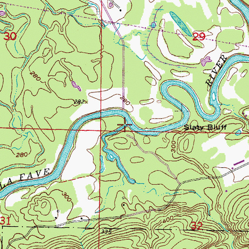 Topographic Map of Little Huston Creek, AR