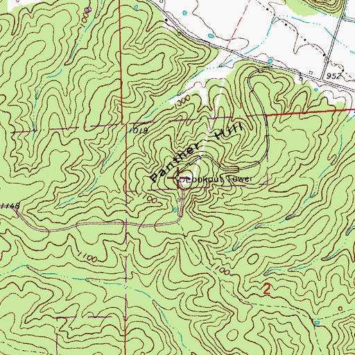 Topographic Map of Panther Hill, MO