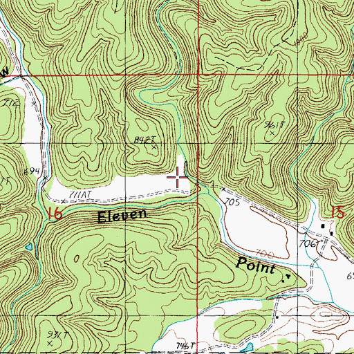 Topographic Map of Panther Hollow, MO