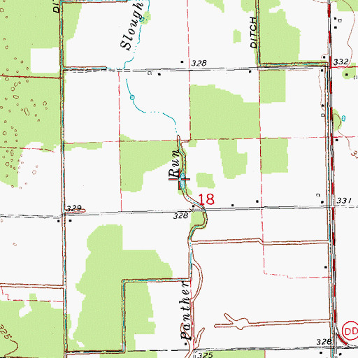 Topographic Map of Panther Run Slough, MO