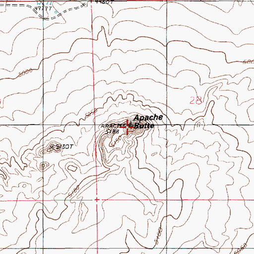 Topographic Map of Apache Butte, AZ