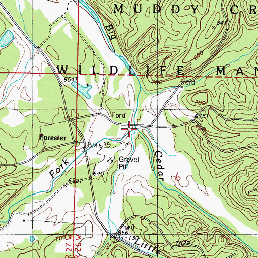Topographic Map of Little Joe Creek, AR