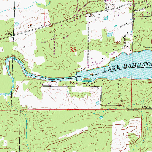 Topographic Map of Little Mazarn Creek, AR
