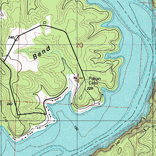 Topographic Map of Parish Cemetery, MO