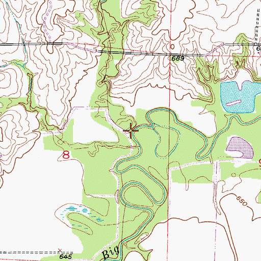 Topographic Map of Parker Branch, MO