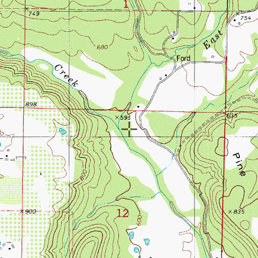 Topographic Map of East Prong Minnow Creek, AR