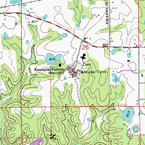 Topographic Map of Passionist Fathers Seminary, MO