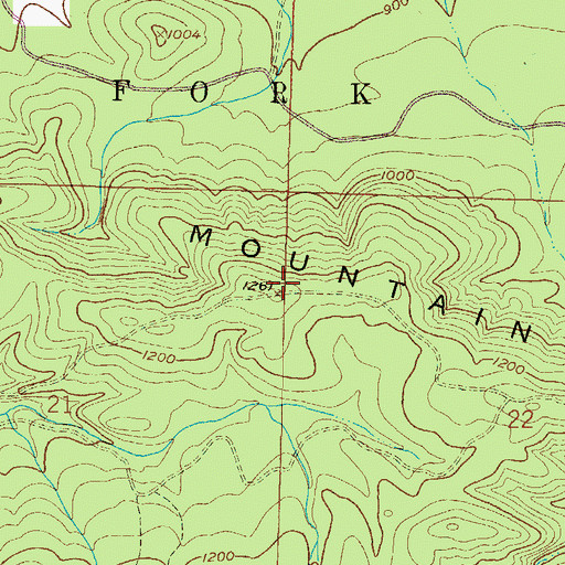 Topographic Map of Little Mountain, AR