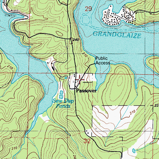 Topographic Map of Passover, MO