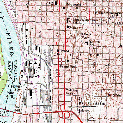 Topographic Map of Patee Park, MO