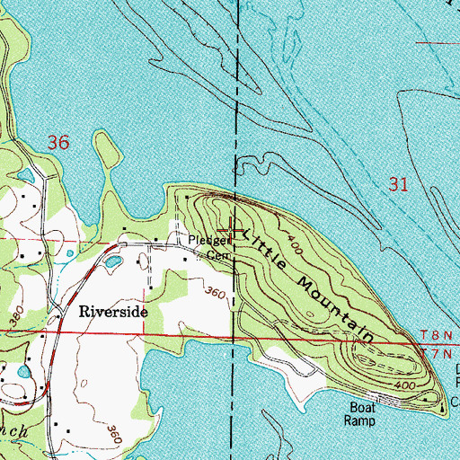 Topographic Map of Little Mountain, AR