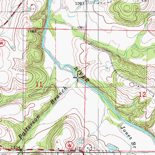 Topographic Map of Patterson Branch, MO