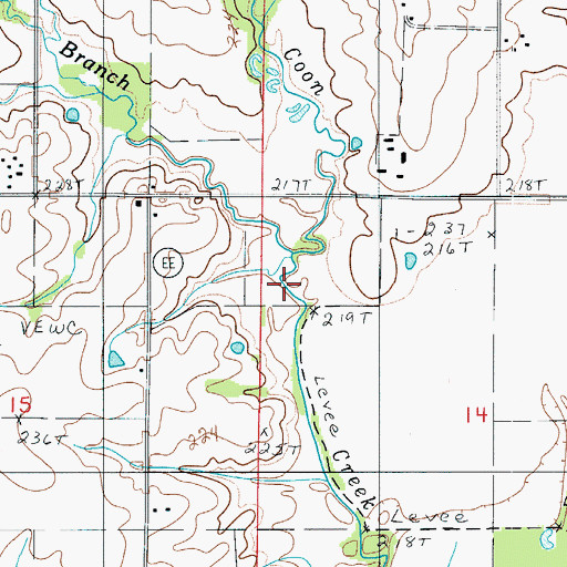 Topographic Map of Patterson Branch, MO