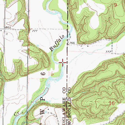 Topographic Map of Patterson Creek, OK