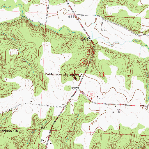Topographic Map of Patterson Heights Church, MO