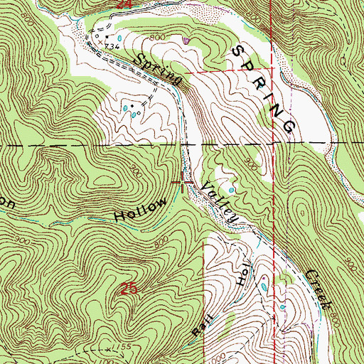 Topographic Map of Patterson Hollow, MO