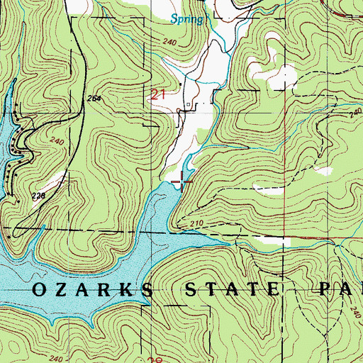 Topographic Map of Patterson Hollow, MO
