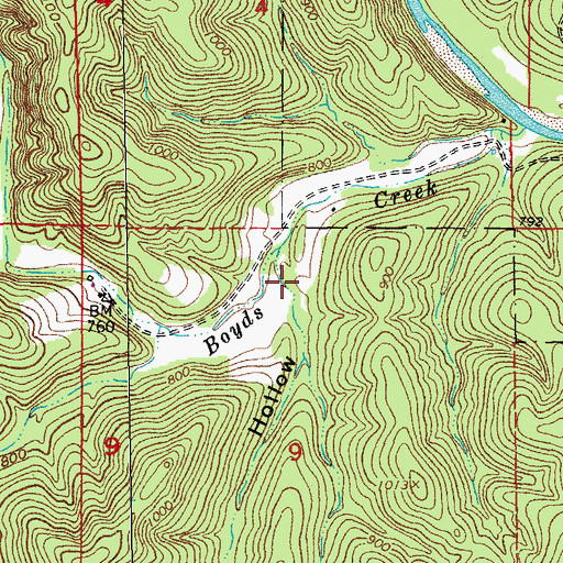 Topographic Map of Patton Hollow, MO