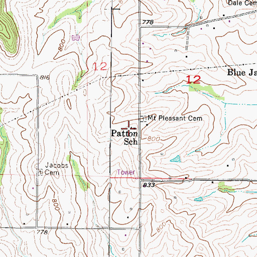 Topographic Map of Patton School, MO