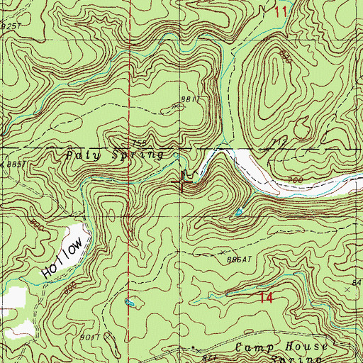 Topographic Map of Paty Spring, MO