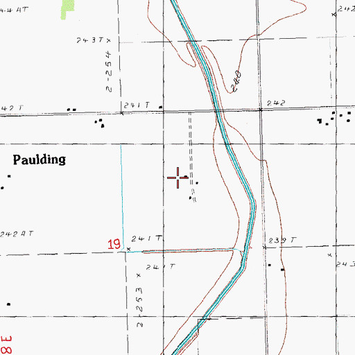Topographic Map of Paulding, MO