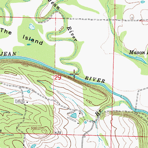 Topographic Map of Little Petit Jean River, AR