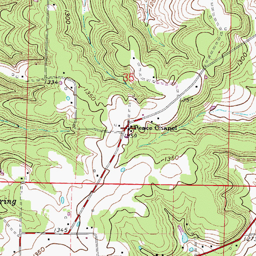 Topographic Map of Peace Chapel, MO
