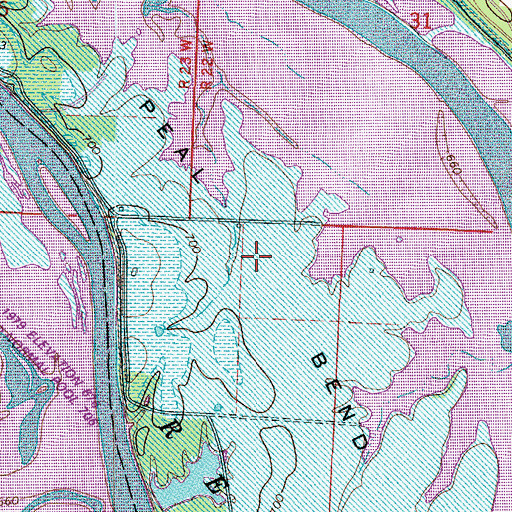 Topographic Map of Peal Bend (historical), MO