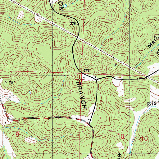 Topographic Map of Pearson Branch Ridge, MO