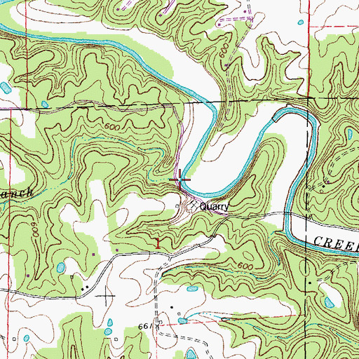 Topographic Map of Peasel Branch, MO