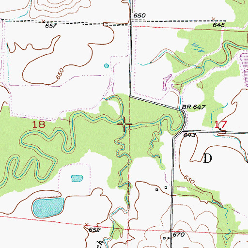 Topographic Map of Peavine Branch, MO