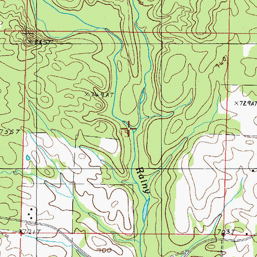 Topographic Map of Little Rainy Creek, AR