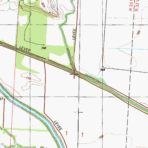 Topographic Map of Pecan Creek, MO