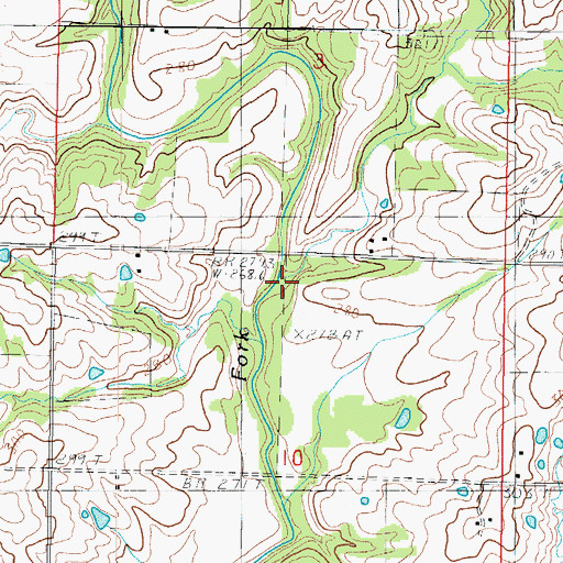 Topographic Map of Pecks Branch, MO