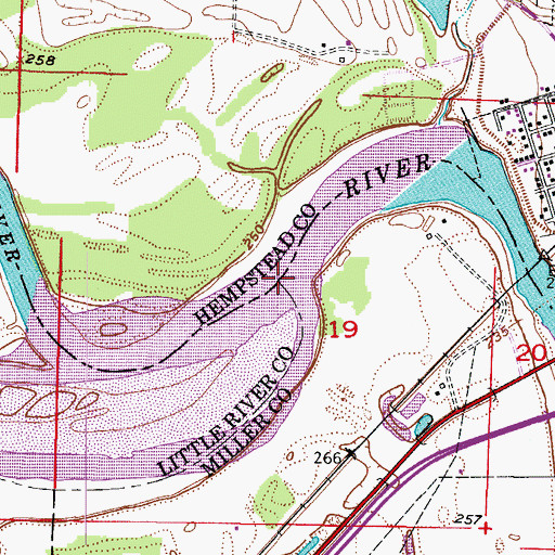 Topographic Map of Little River, AR