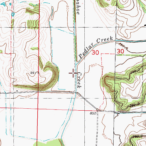 Topographic Map of Pedlar Creek, MO