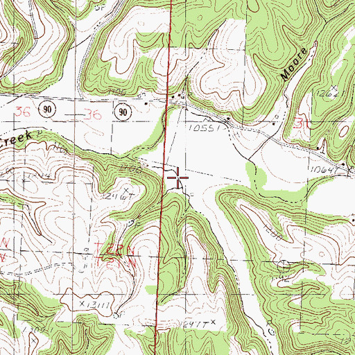 Topographic Map of Pender Hollow, MO