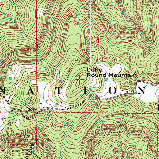 Topographic Map of Little Round Mountain, AR